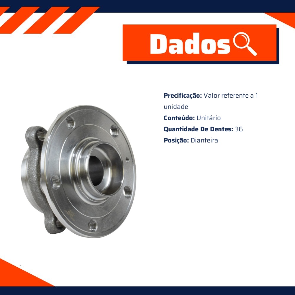 Cubo de Roda Dianteiro 36 Dentes para Ford Territory - Vetor - B0260