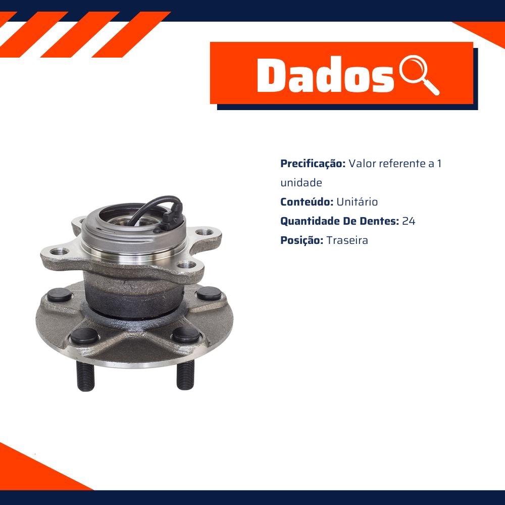Cubo de Roda Traseiro 24 Dentes para Suzuki SX4 - Vetor - B0028
