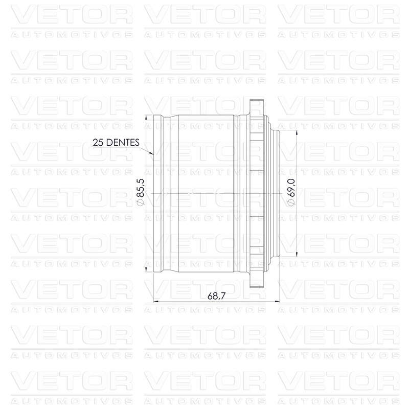 Junta Deslizante Direita para Mitsubishi L200 - Vetor - Vt5507