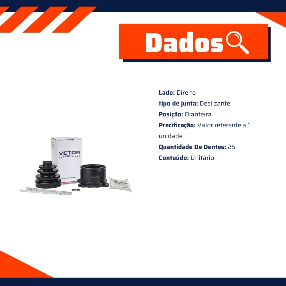Junta Deslizante Direita para Mitsubishi L200 - Vetor - Vt5507