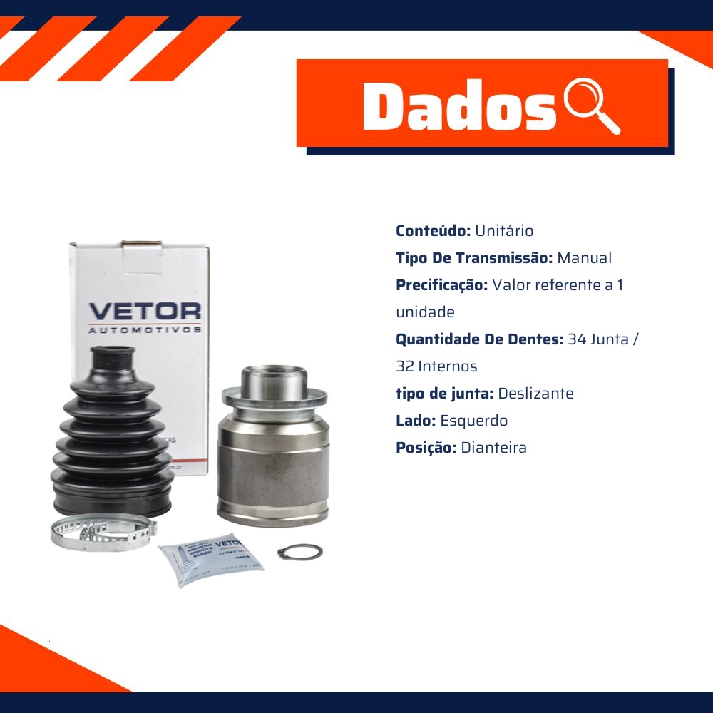Junta Deslizante Esquerda para Câmbio Manual para Mitsubishi Pajero TR4 - Vetor - Vt5625