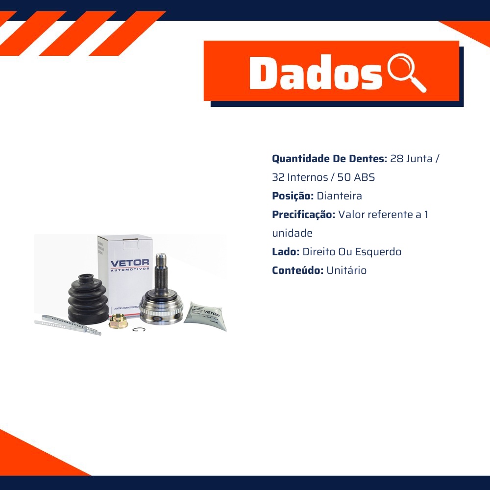 Junta Homocinética para Honda Accord - Vetor - Vt5257