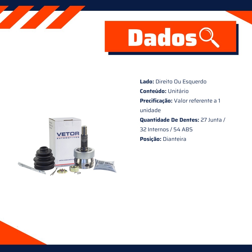 Junta Homocinética para JEEP Grand Cherokee - Vetor - Vt5235