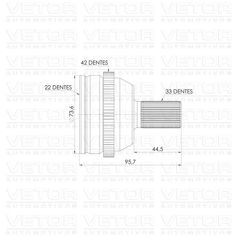 Junta Homocinética para Smart Fortwo e Fortwo Cabriolet - Vetor - Vt5528