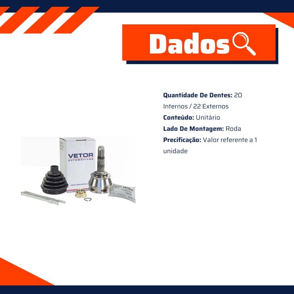 Junta Homocinética Lado Roda - Vetor - Vt5040