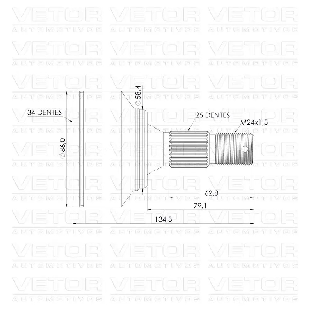 Junta Homocinética Lado Roda - Vetor - Vt5137