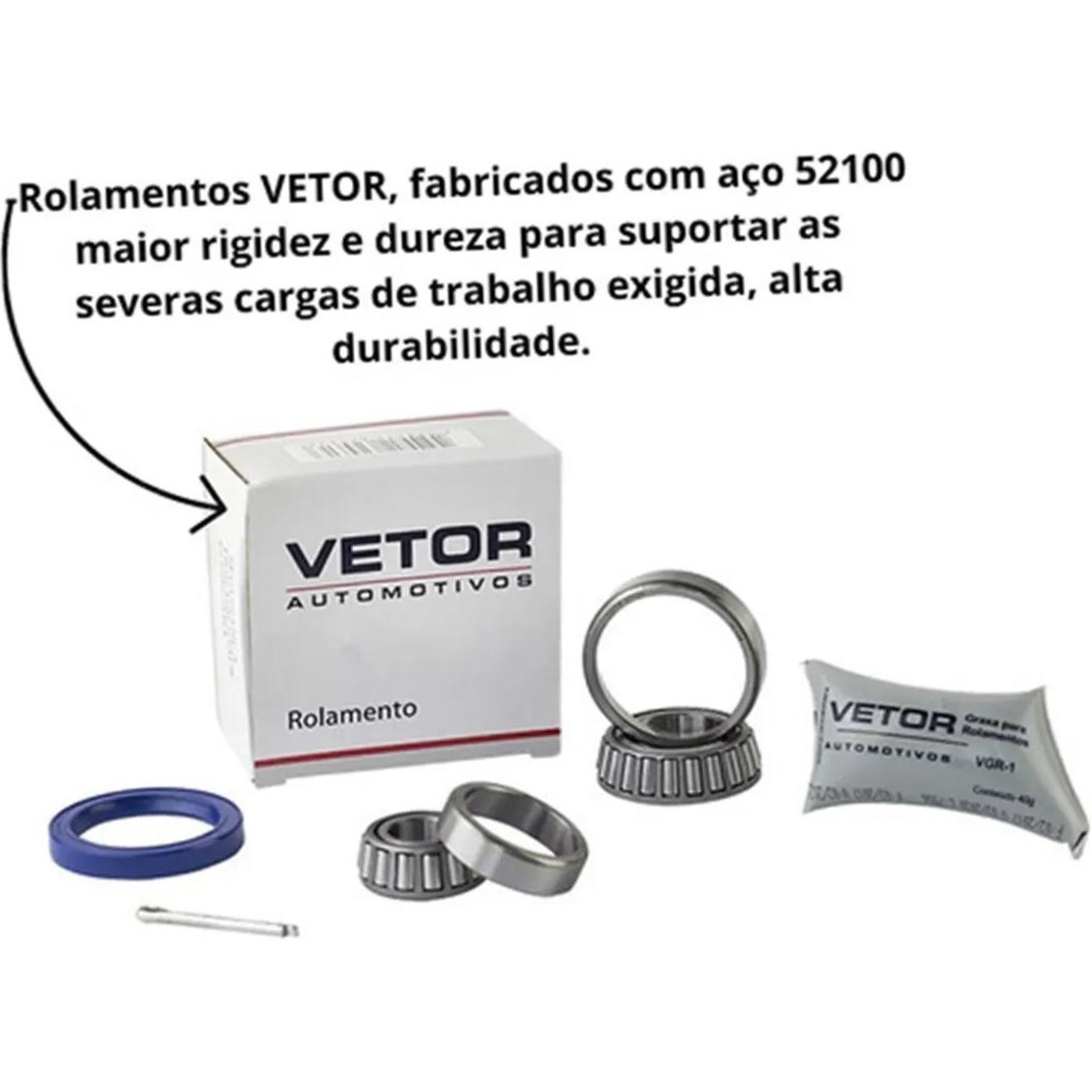 Kit Rolamento Direito ou Esquerdo Roda Traseira - Vetor - Vk0004Tv