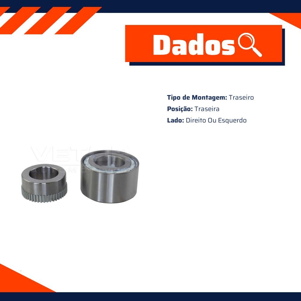 Kit de Rolamento da Roda Traseira para Mitsubishi Pajero Dakar e Pajero Sport - Vetor - Vk0061Tm