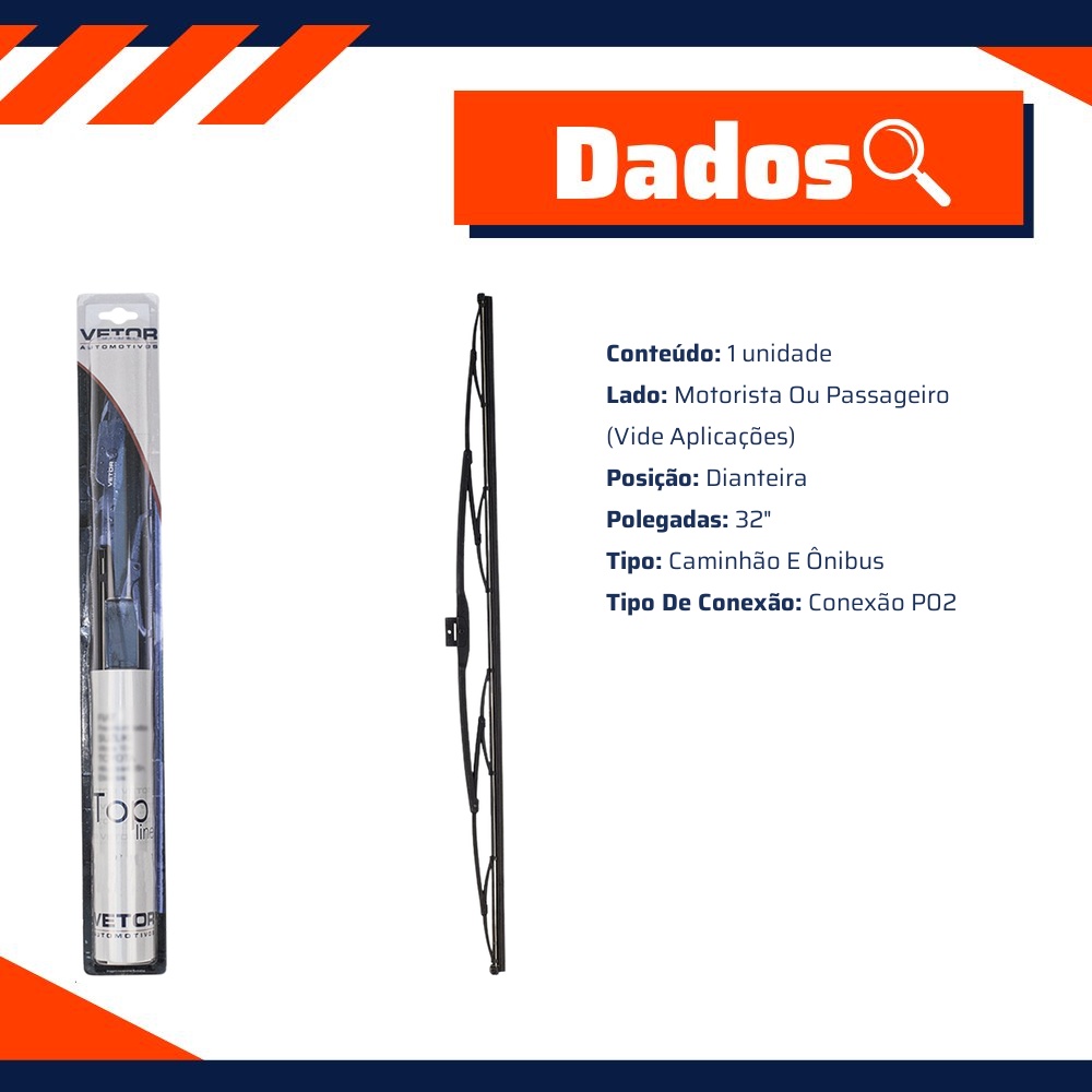 Palheta Dianteira 32" - Vetor - Pvc3207