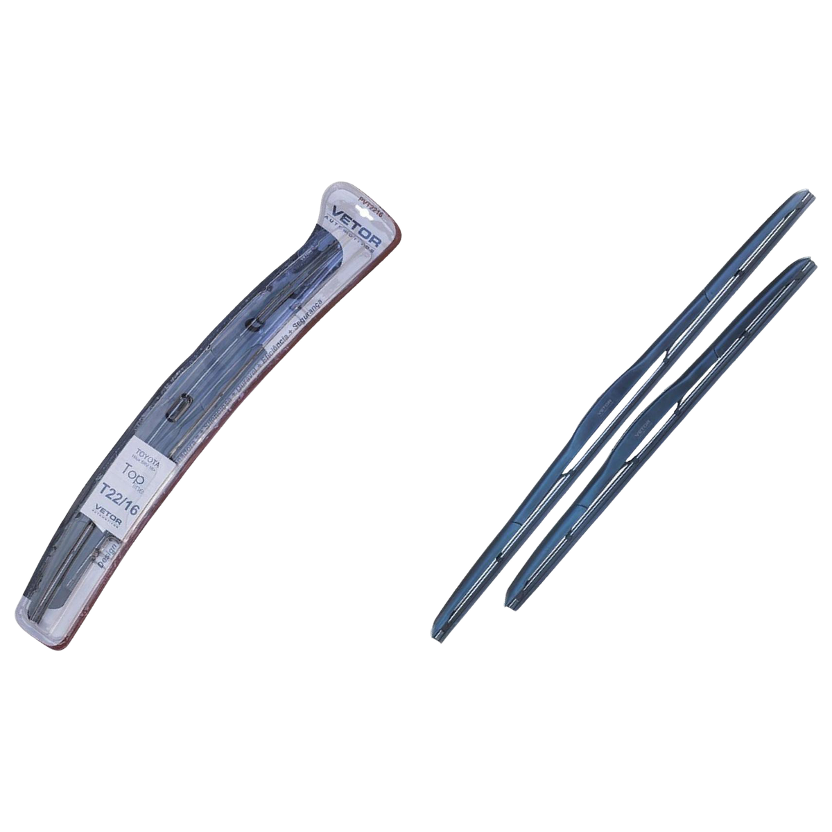 Par Palheta Dianteira Específica Híbrida 22" e 16" para Ford Ecosport e Toyota Hilux - Vetor - Pvt2216