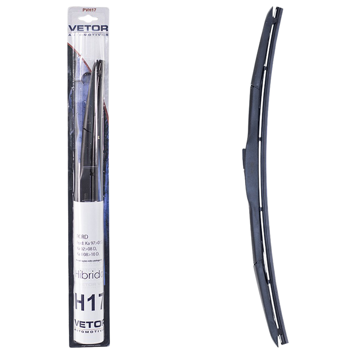 Palheta Dianteira Híbrida 17" para Ford Ka - Vetor - Pvh17