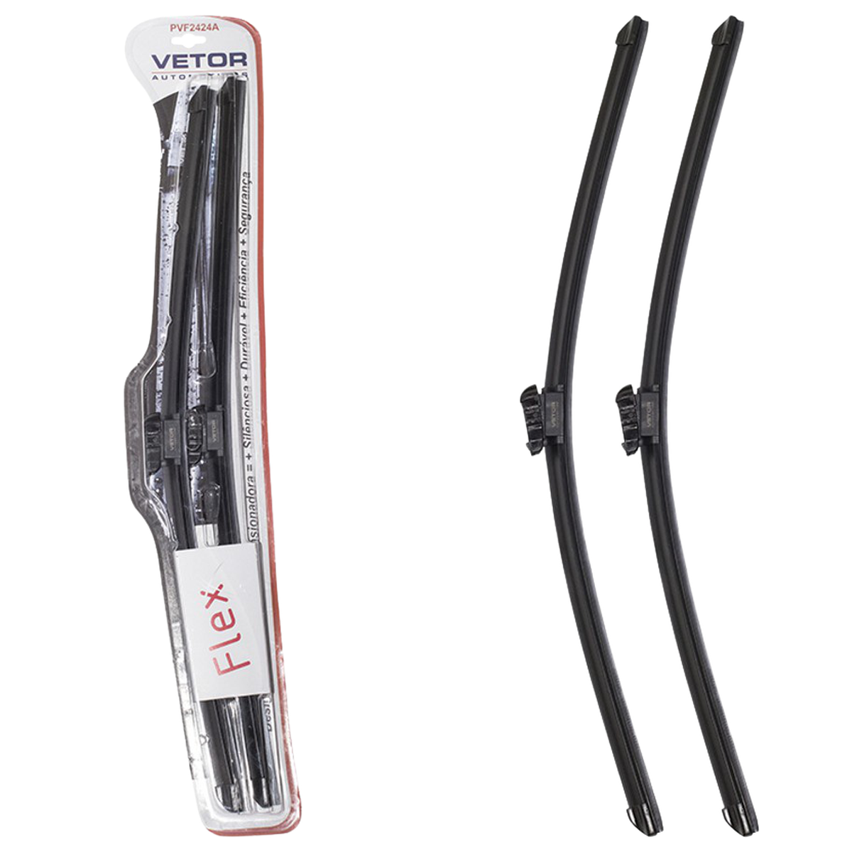 Par Palheta Flex Específica Dianteira 24" e 24" para Volkswagen Amarok e Delivery 9-170 - Vetor - Pvf2424A