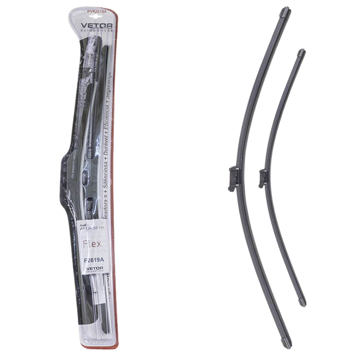 Par Palheta Flex Específica Dianteira 26" e 19" para Audi A3 e S3 - Vetor - Pvf2619A
