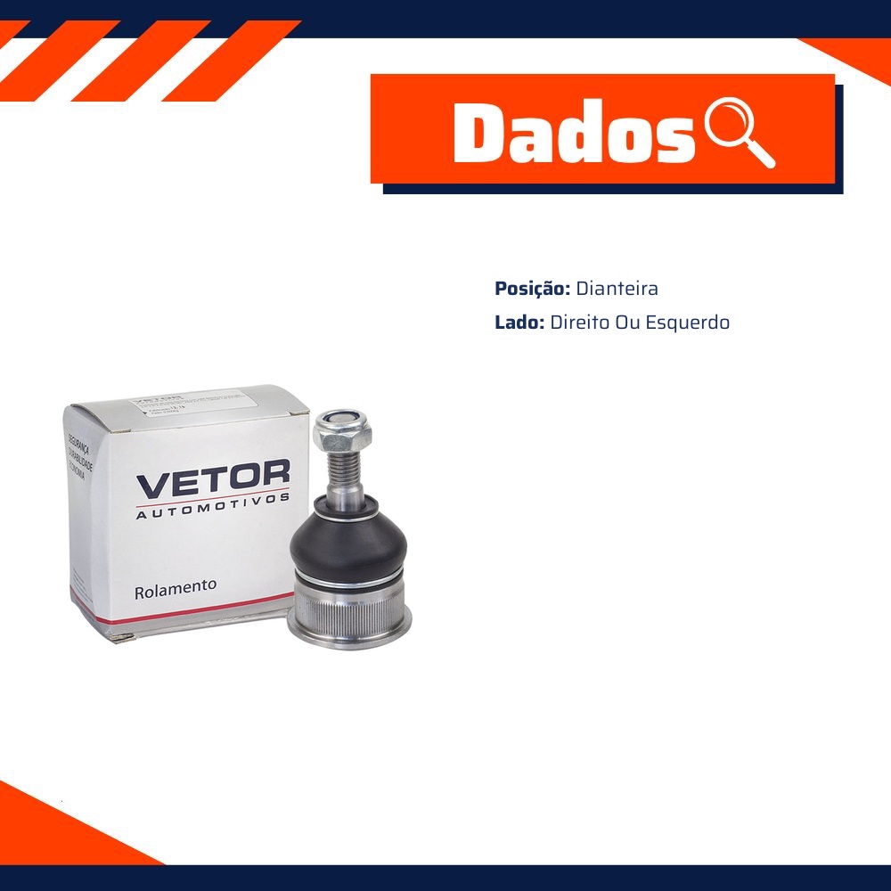 Pivo Dianteiro Direito ou Esquerdo Inferior para Fiat 147 - Vetor - Vtp046