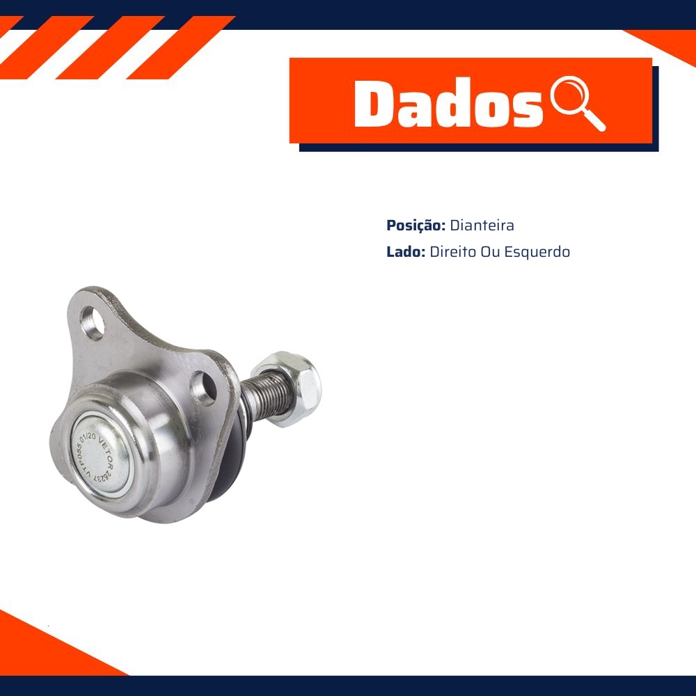Pivo Dianteiro Direito ou Esquerdo Inferior para Fiat Palio e Palio Weekend - Vetor - Vtp055