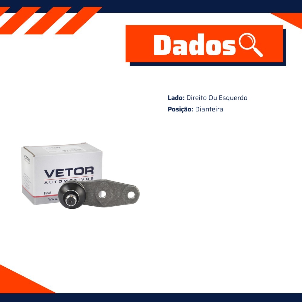 Pivo Dianteiro Direito ou Esquerdo Inferior para Renault Express - Vetor - Vtp129