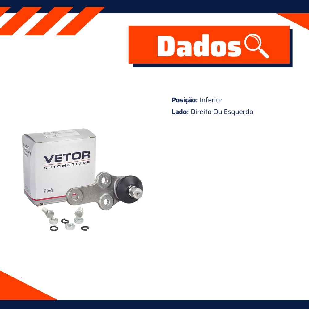 Pivo Inferior para Ford Fiesta - Vetor - Vtp065
