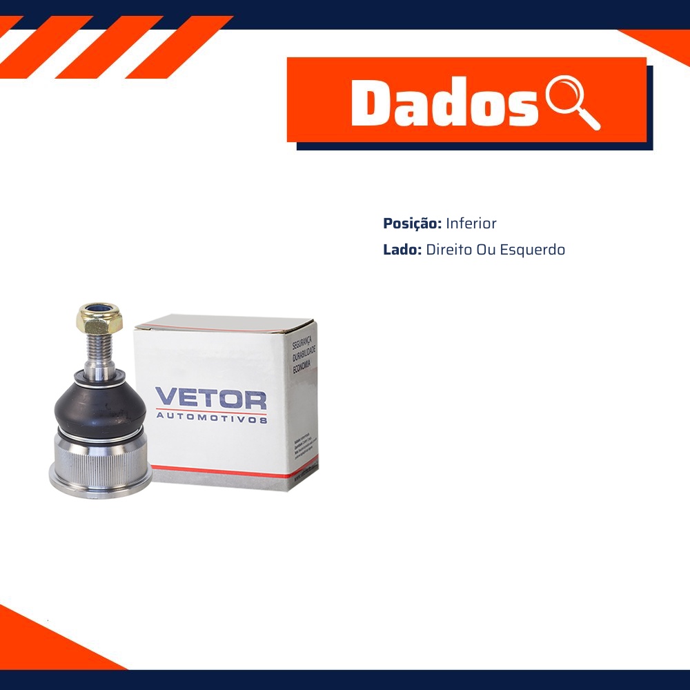 Pivo Inferior para Chevrolet Chevette e Chevy 500 - Vetor - Vtp017