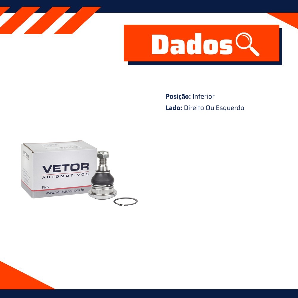 Pivô Inferior Lado Direito ou Esquerdo - Vetor - Vtp097