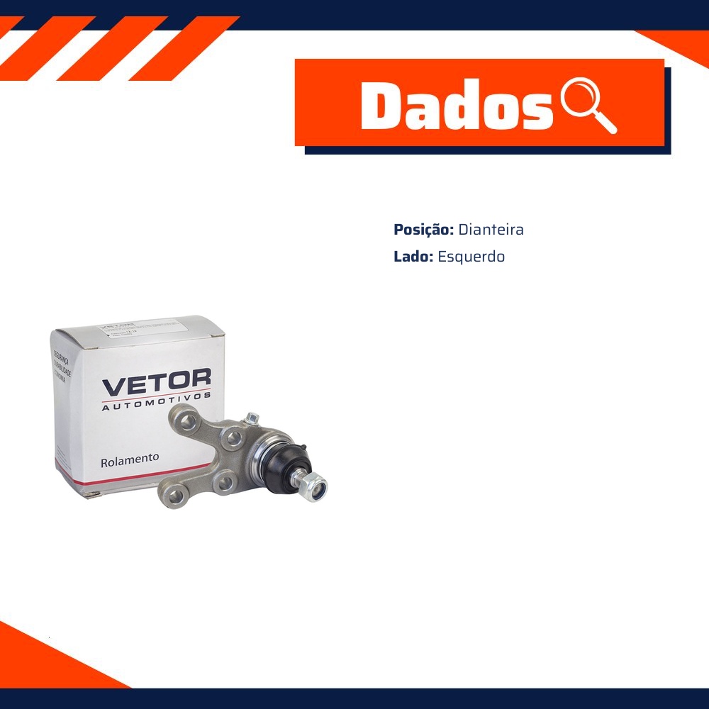 Pivo Inferior Esquerdo para Mitsubishi L200 e Pajero - Vetor - Vtp111