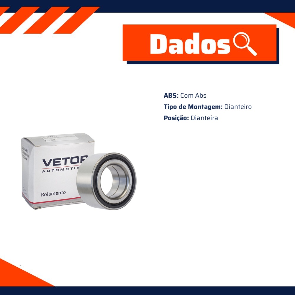 Rolamento da Roda Dianteira com ABS para Honda Accord - Vetor - 529140M