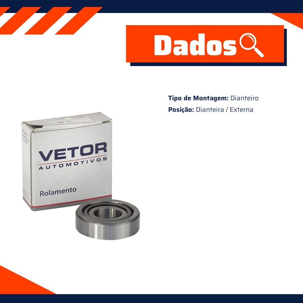 Rolamento da Roda Dianteira Externo para Asia Towner - Vetor - 30203