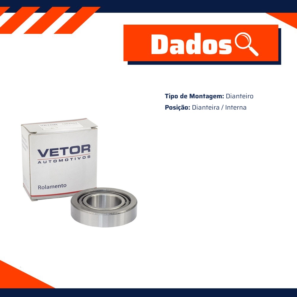 Rolamento da Roda Dianteira Interno para Kia Besta - Vetor - 14585/25