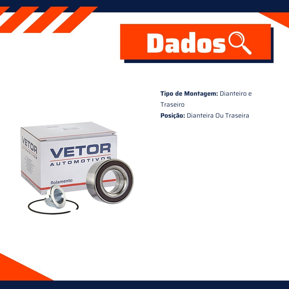 Rolamento da Roda Dianteira ou Traseira para Citroen C8 e Evasion - Vetor - 448237M