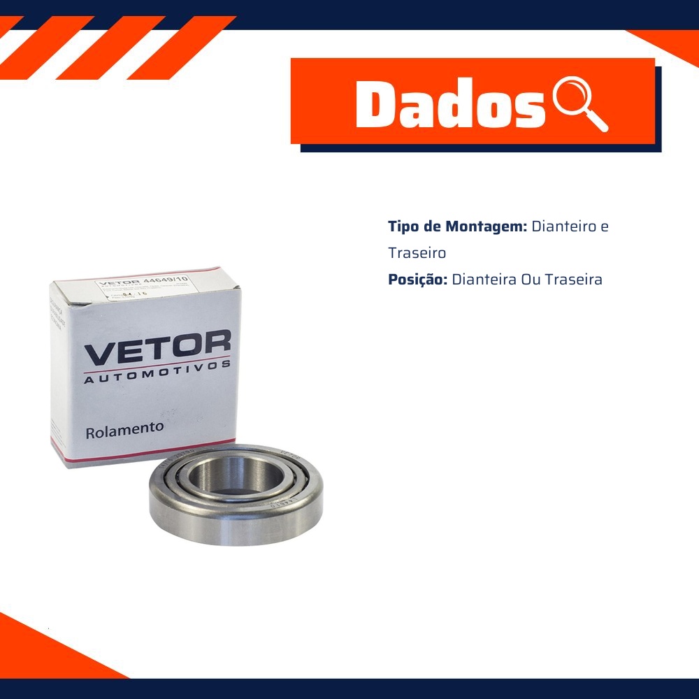 Rolamento da Roda Dianteira ou Traseira - Vetor - 44649/10