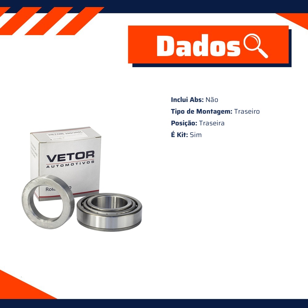 Rolamento da Roda Traseira para Chevrolet Blazer - Vetor - 399/360L