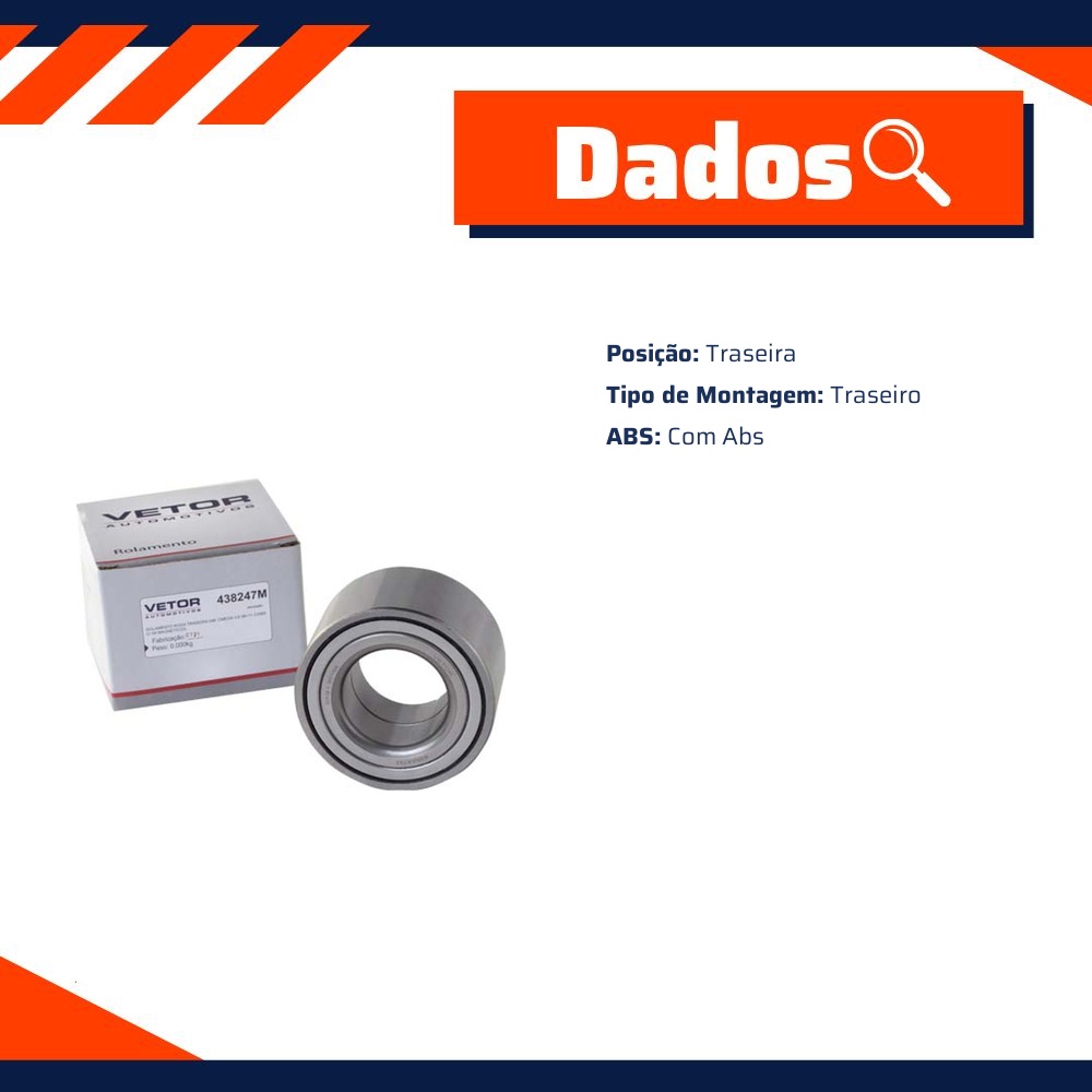 Rolamento da Roda Traseira com ABS para Chevrolet Omega - Vetor - 438247M