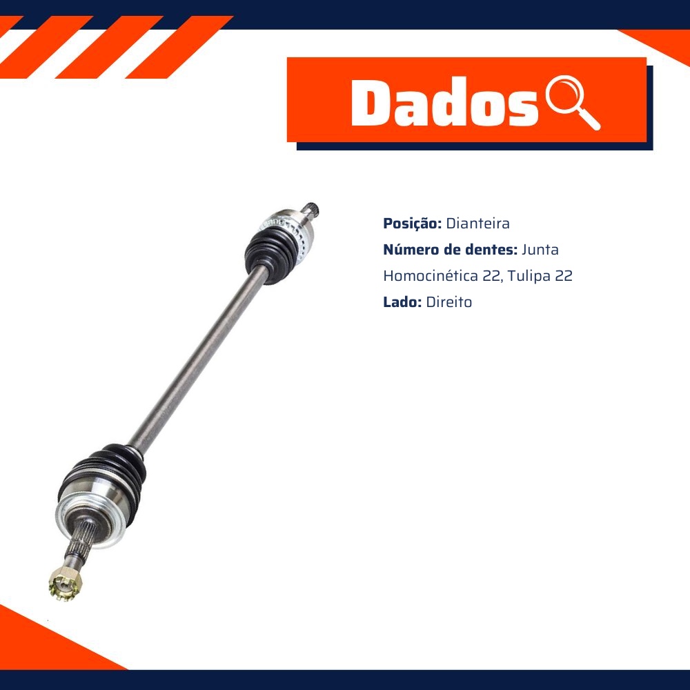 Semieixo Direito para Chevrolet Corsa e Corsa Pick-Up - Vetor - Vt9712