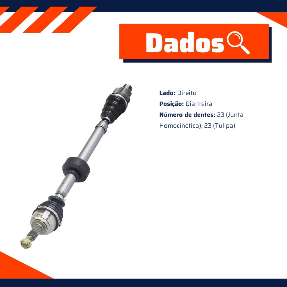 Semieixo Dianteiro Direito para Renault Logan e Sandero - Vetor - Vt9657