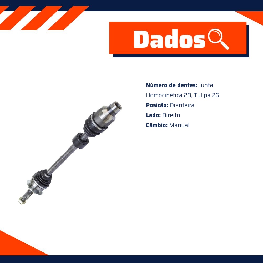 Semieixo Dianteiro Direito Câmbio Manual para Suzuki SX4 - Vetor - Vt9739