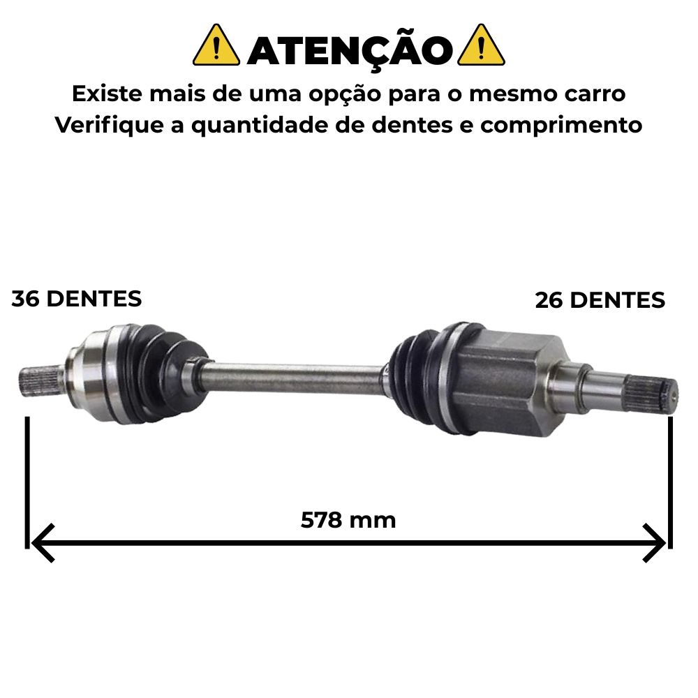 Semieixo Dianteiro Esquerdo Câmbio Automático para Ford Focus e Focus Sedan - Vetor - Vt9668