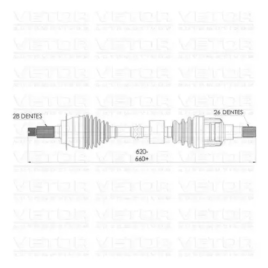 Semieixo Dianteiro Esquerdo Câmbio Manual para Suzuki SX4 - Vetor - Vt9760