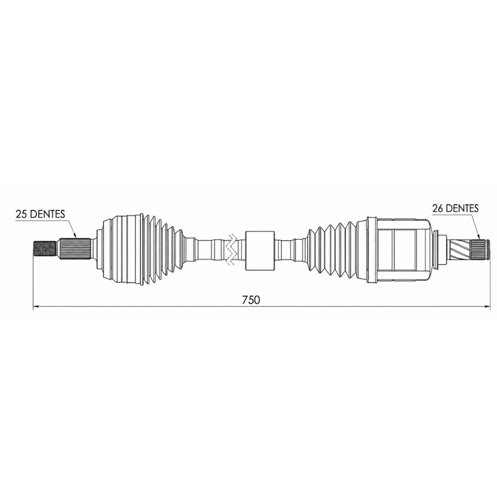 Semieixo Dianteiro Esquerdo Câmbio Manual para Renault Duster e Oroch - Vetor - Vt9663