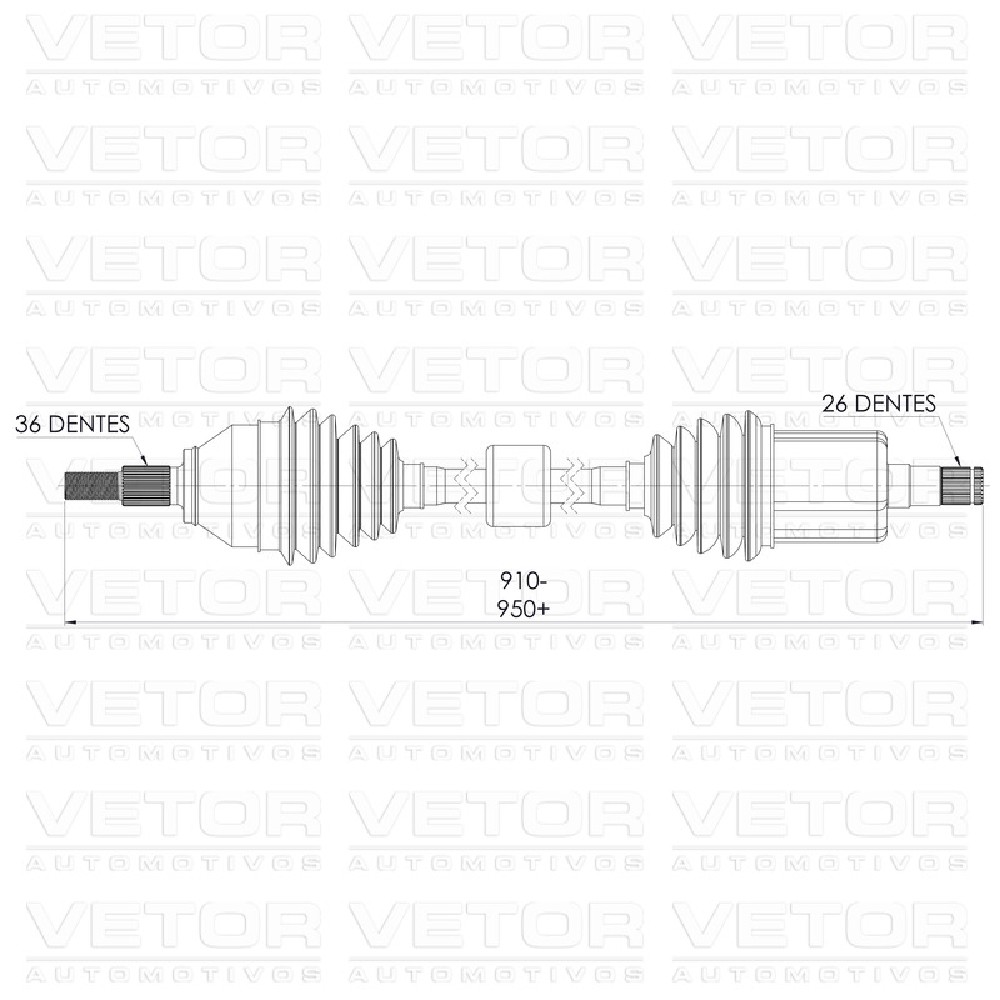 Semieixo Direito Câmbio Automático para Volkswagen Polo e Virtus - Vetor - Vt9777