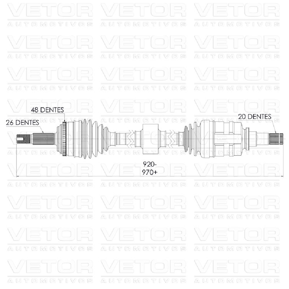 Semieixo Direito Câmbio Automático com ABS para Toyota Corolla - Vetor - Vt9722