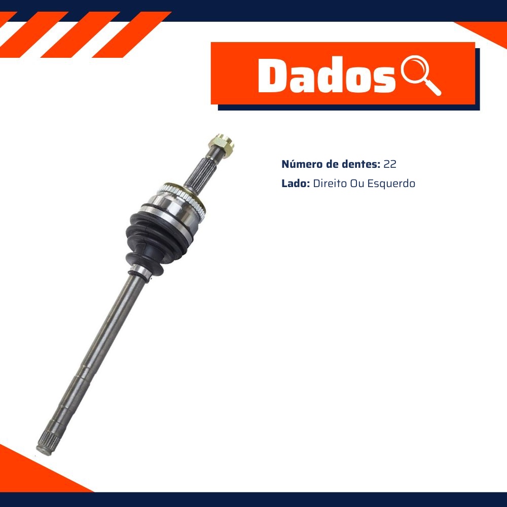 Semieixo Direito ou Esquerdo para Volkswagen Gol e Parati - Vetor - Vt9507