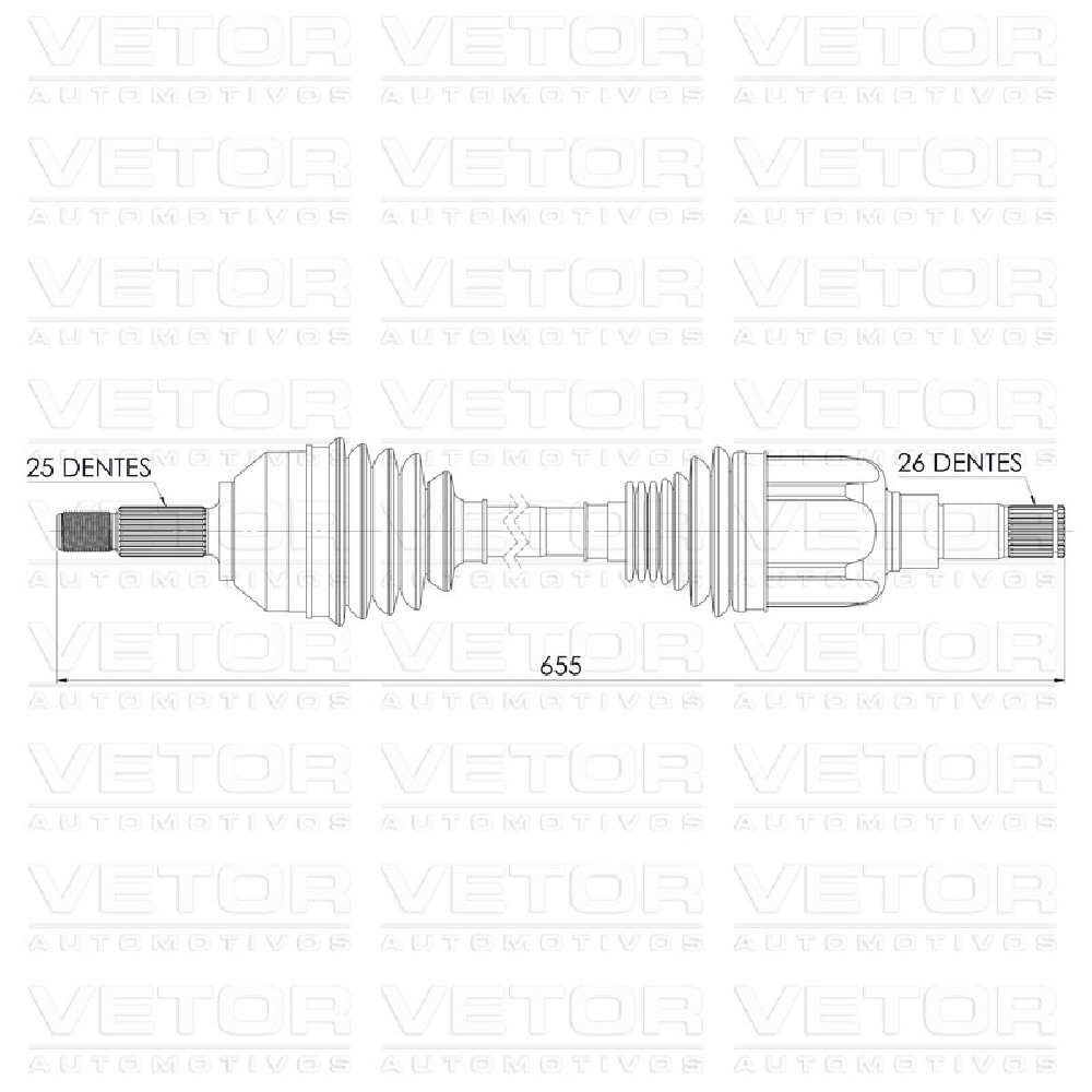 Semieixo Dianteiro Esquerdo - Vetor - Vt9643