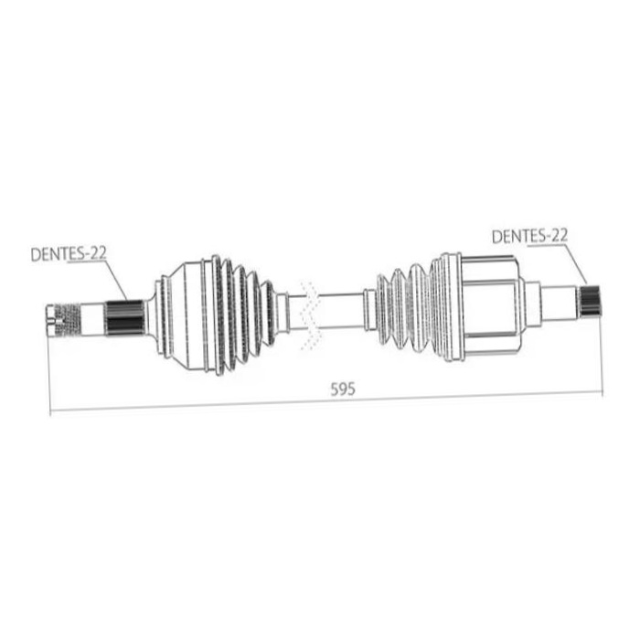 Semieixo Esquerdo para Chevrolet Montana - Vetor - Vt9675