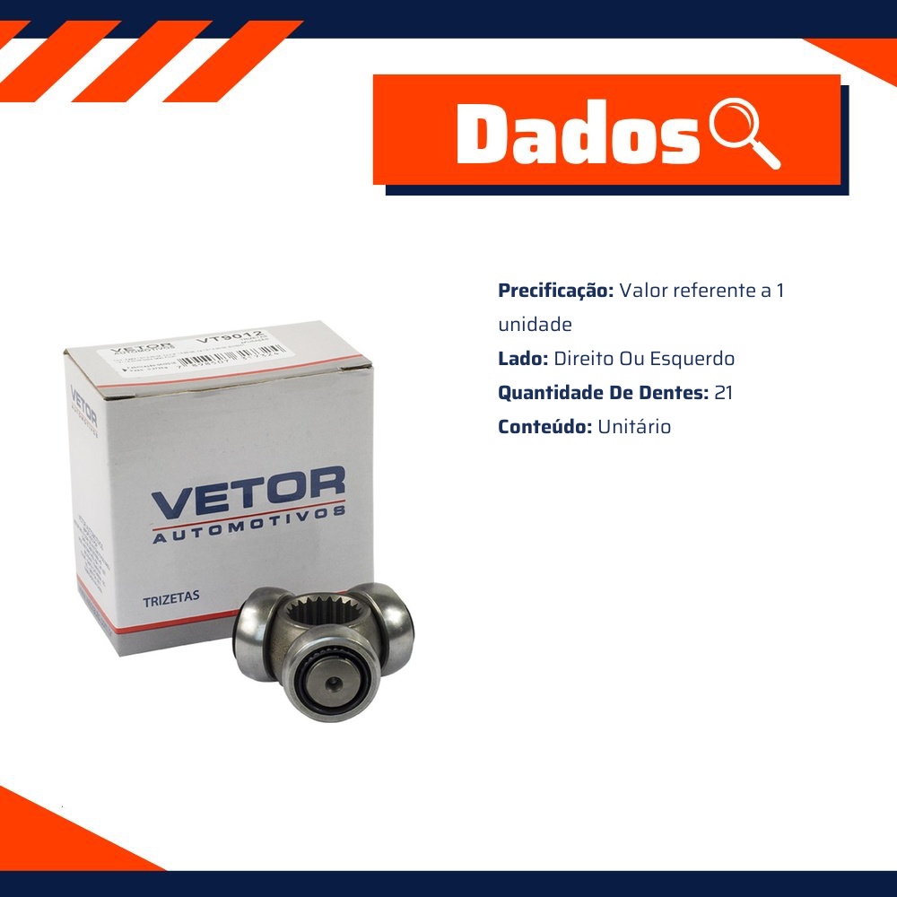 Trizeta Direita ou Esquerda para Renault Clio - Vetor - Vt9012