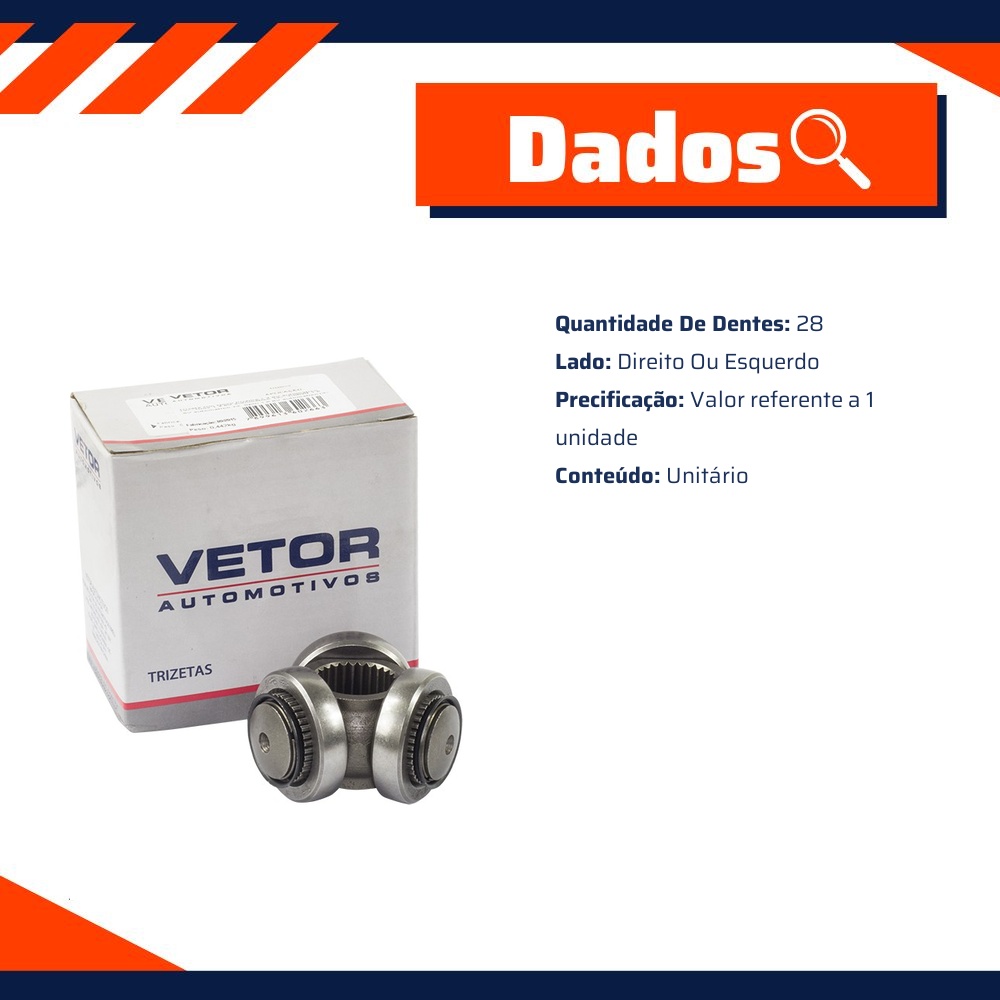 Trizeta Direita ou Esquerda para Citroen C3 - Vetor - Vt9062