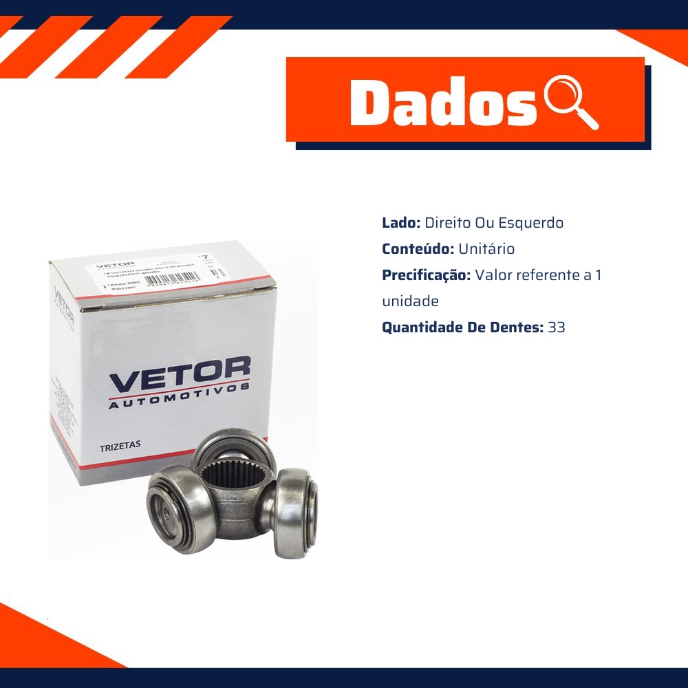 Trizeta Direita ou Esquerda para Ford Mondeo - Vetor - Vt9054