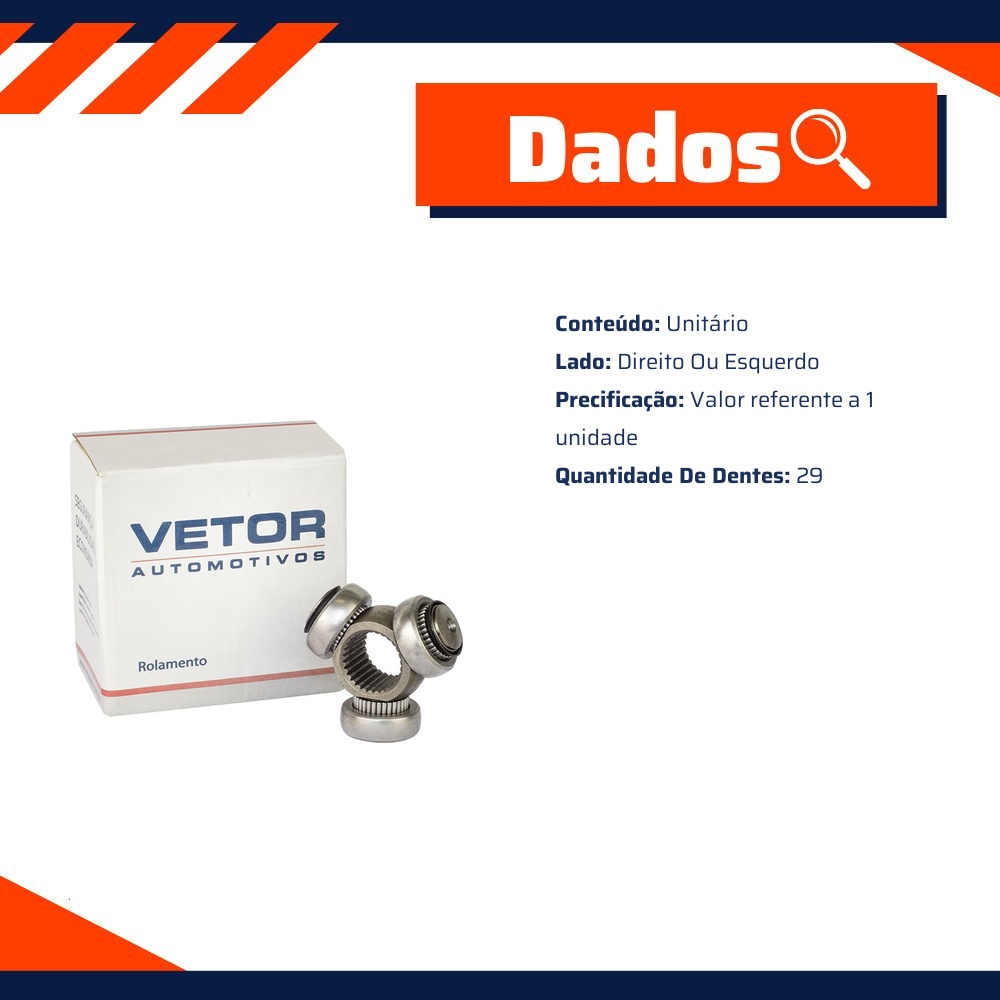 Trizeta Direita ou Esquerda para Chery Celer e JAC J5 - Vetor - Vt9065