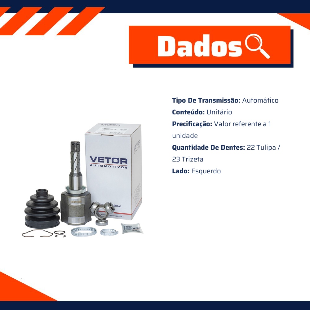 Tulipa Esquerda Câmbio Automático - Vetor - Vt5149