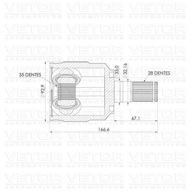 Tulipa Esquerda Câmbio Automático para Hyundai Azera e Veracruz - Vetor - Vt5541