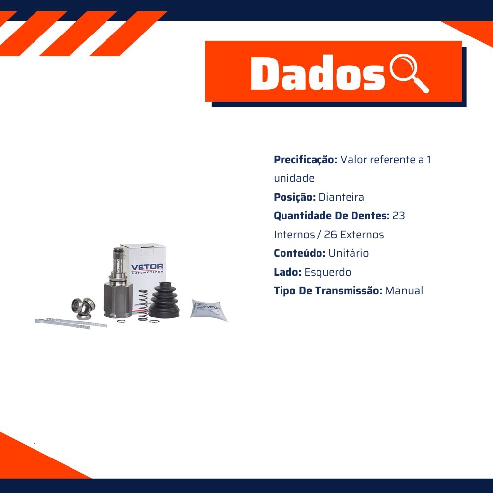 Tulipa Esquerda Câmbio Manual para Renault Captur - Vetor - Vt5503