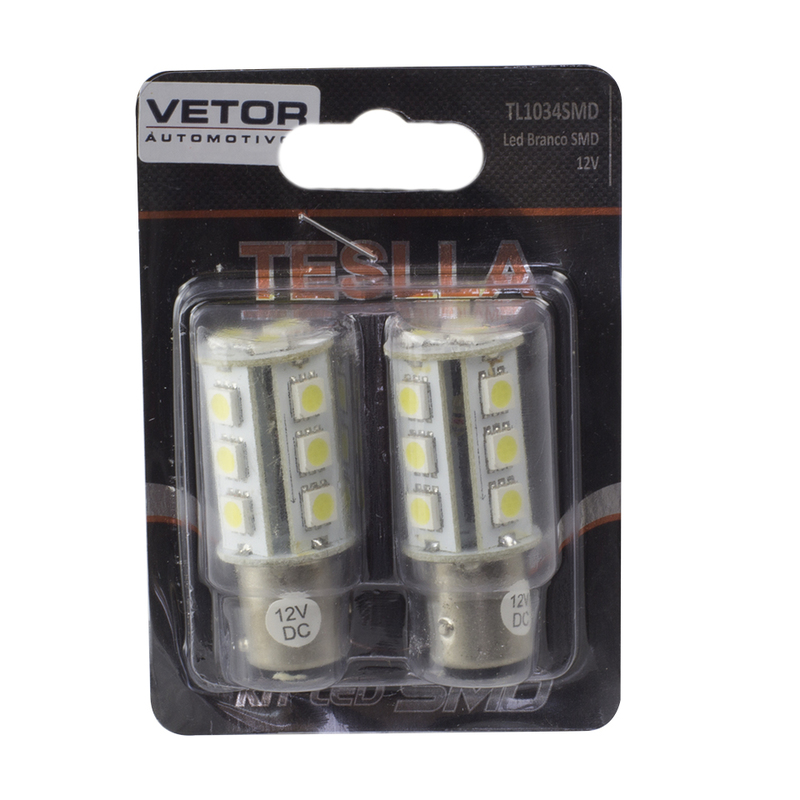 Par Lâmpada Super LED Ultra Branca 12V - Teslla - Tl1034Smd